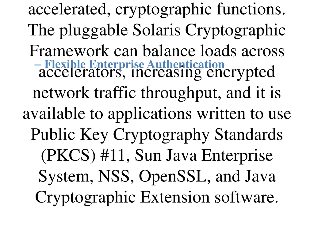 accelerated cryptographic functions the pluggable