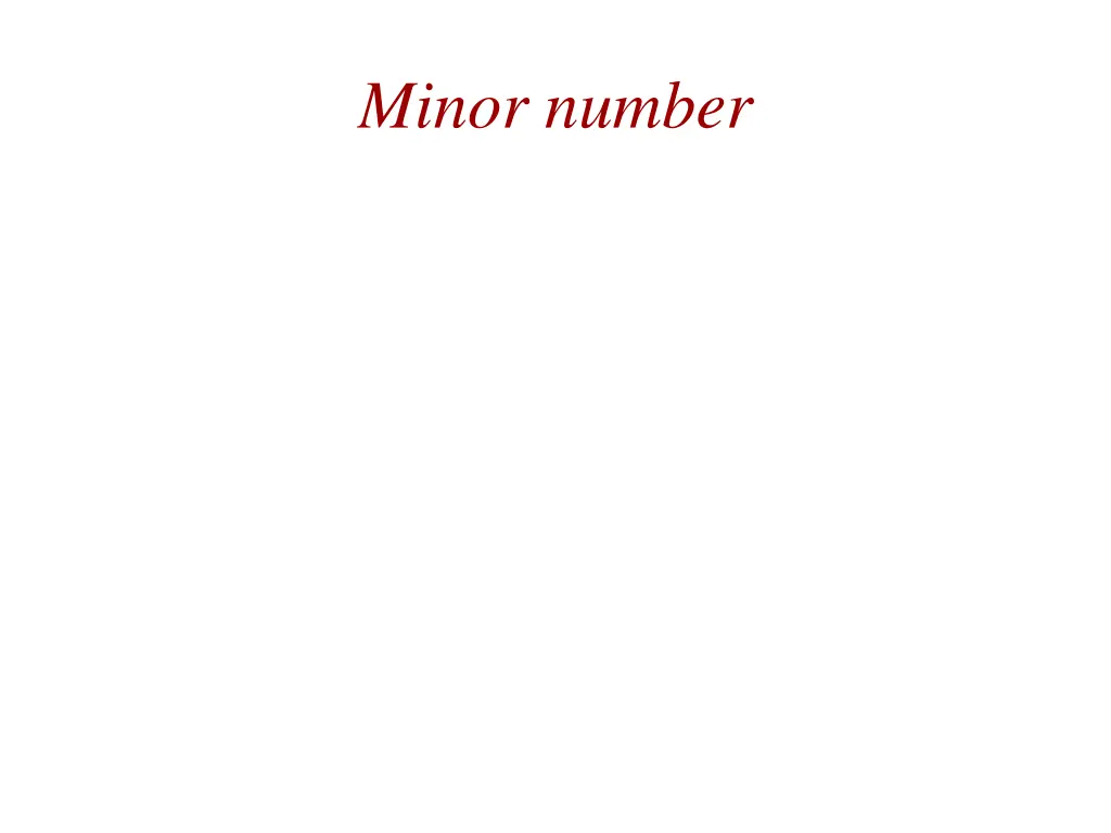 minor number