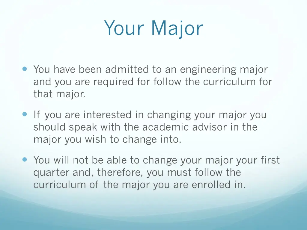 your major