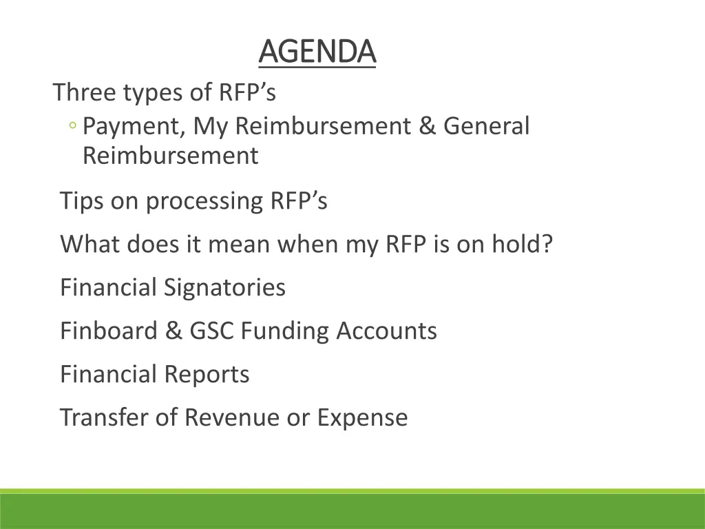 agenda agenda