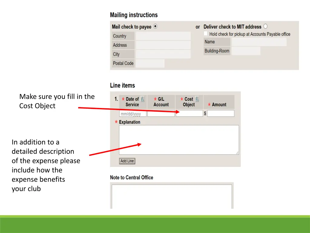 make sure you fill in the cost object