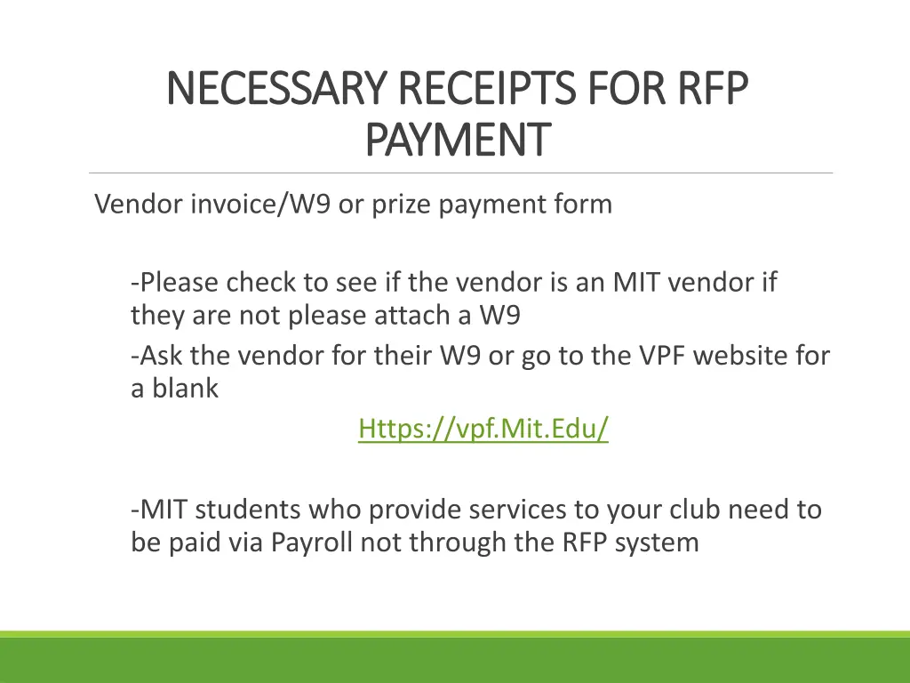 necessary receipts for rfp necessary receipts