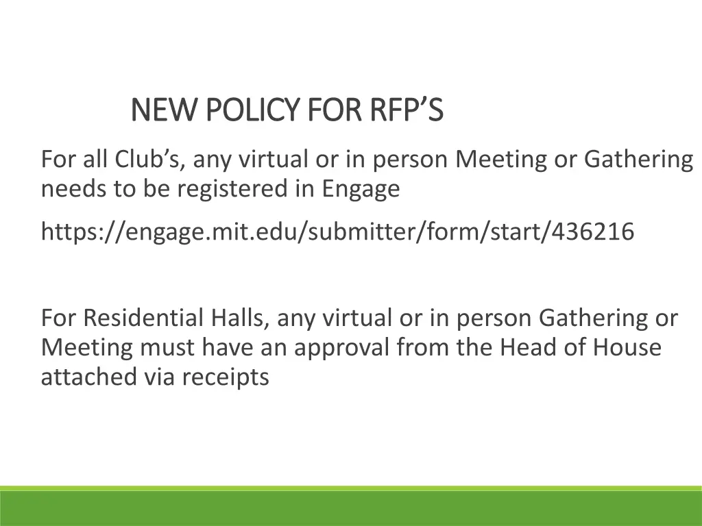 new policy for rfp s new policy for rfp s