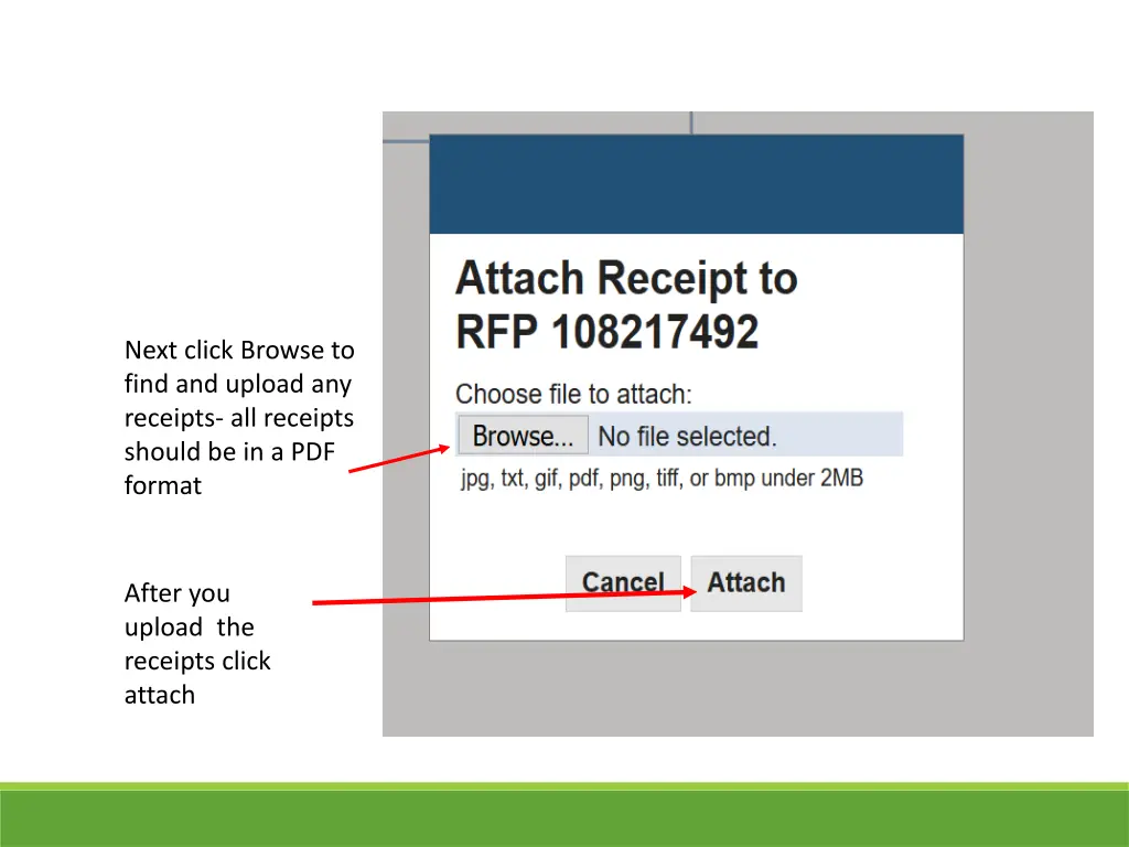 next click browse to find and upload any receipts