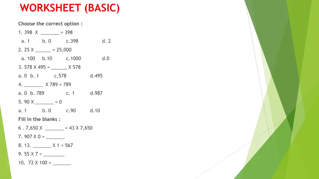 worksheet basic
