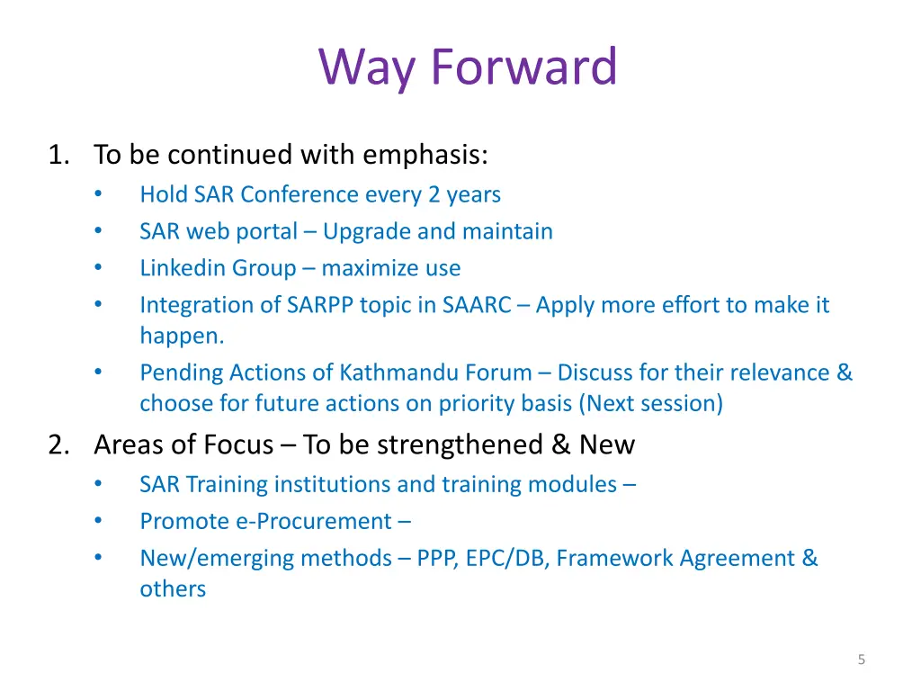 way forward