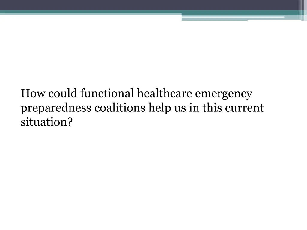 how could functional healthcare emergency