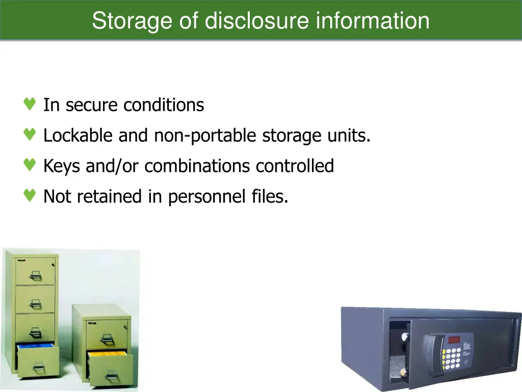 storage of disclosure information