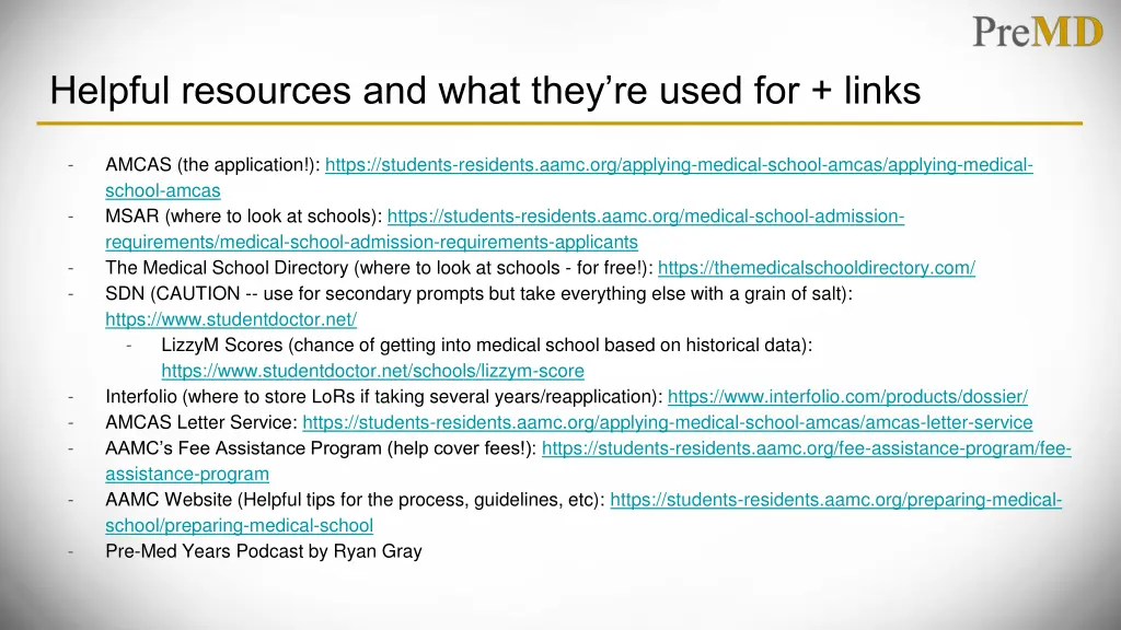 helpful resources and what they re used for links