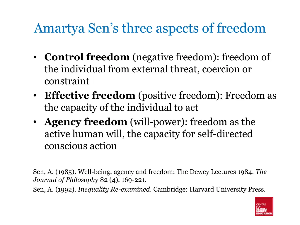 amartya sen s three aspects of freedom