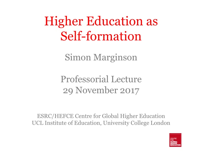 higher education as self formation
