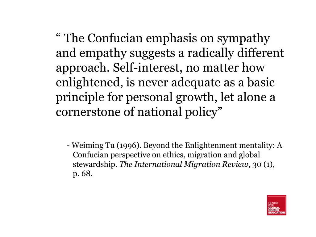 the confucian emphasis on sympathy and empathy
