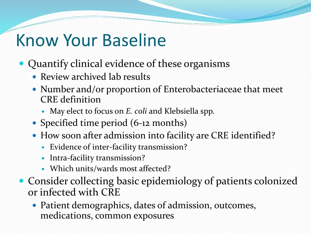 know your baseline