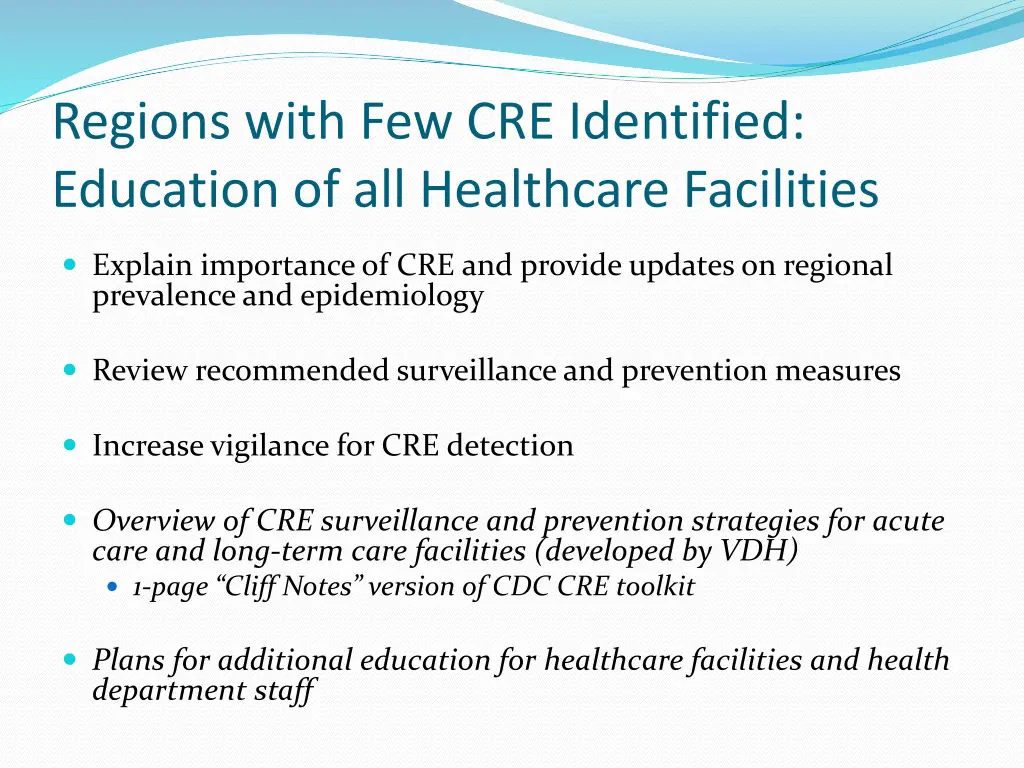 regions with few cre identified education