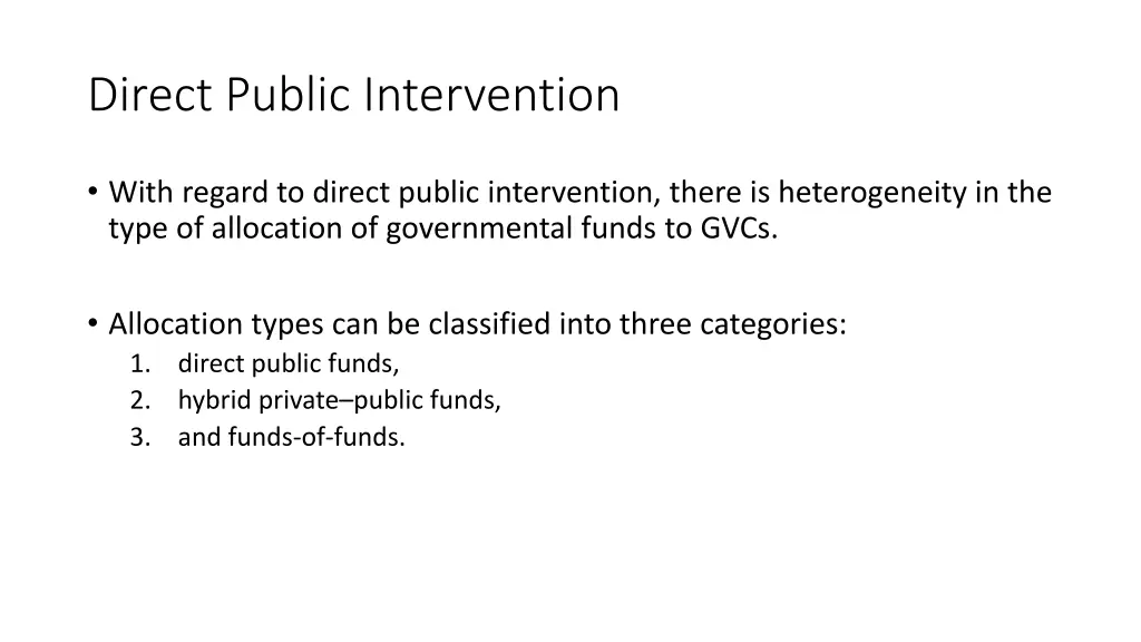 direct public intervention