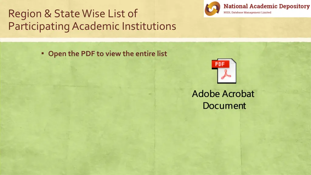 region state wise list of participating academic