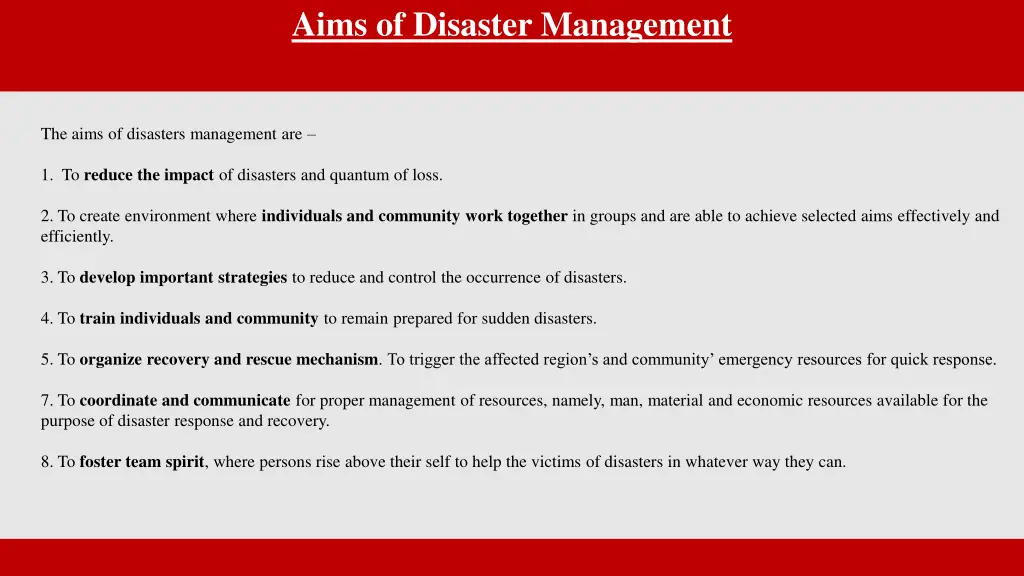 aims of disaster management 1