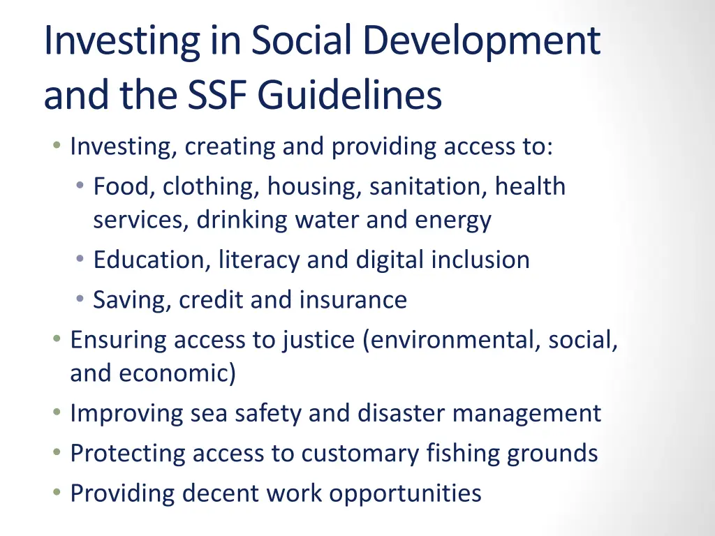 investing in social development