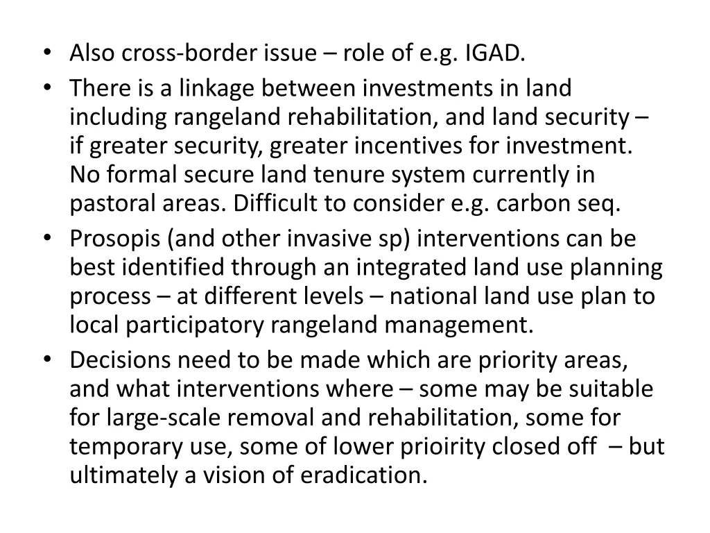 also cross border issue role of e g igad there