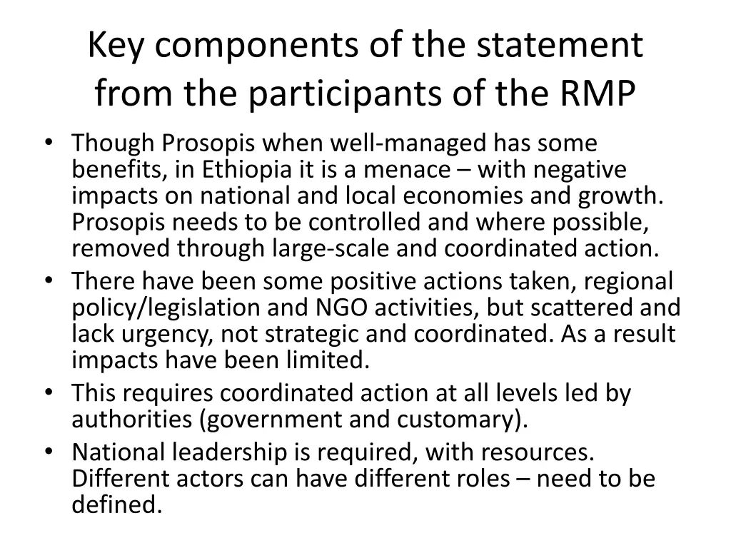 key components of the statement from