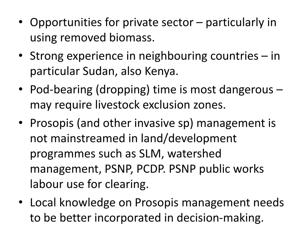 opportunities for private sector particularly