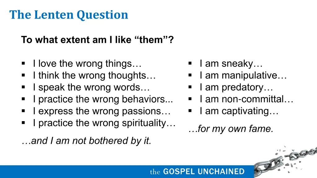 the lenten question 3