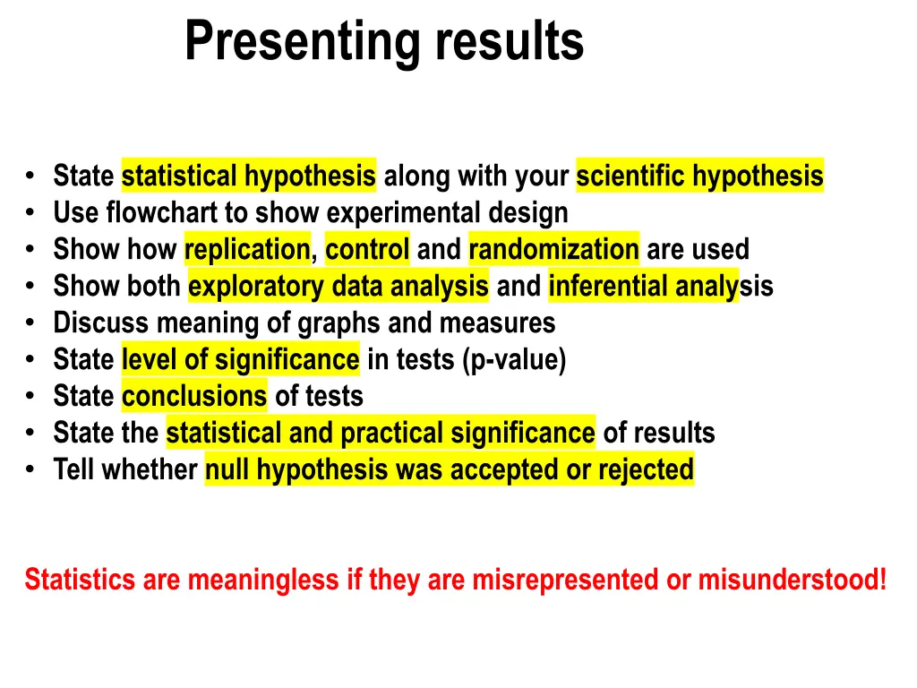 presenting results 1