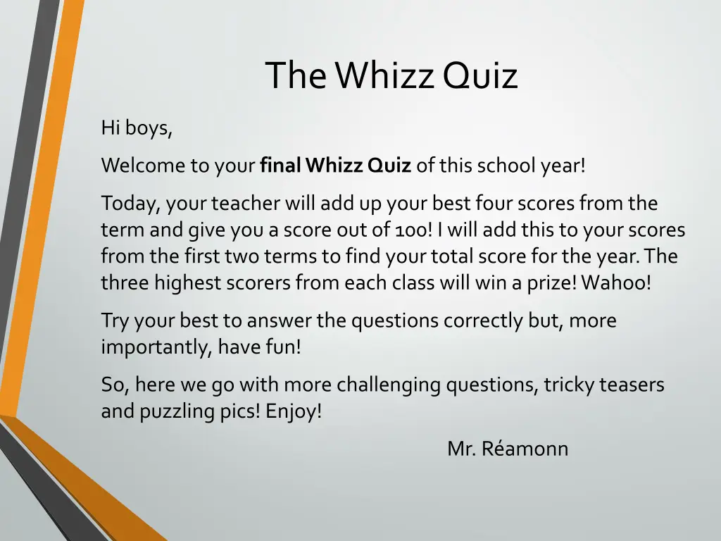 the whizz quiz 1