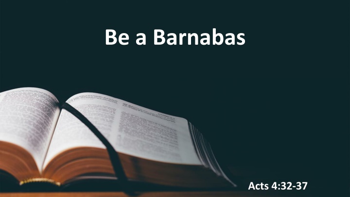 be a barnabas