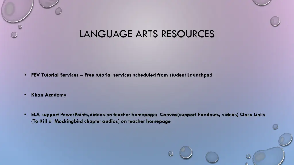 language arts resources