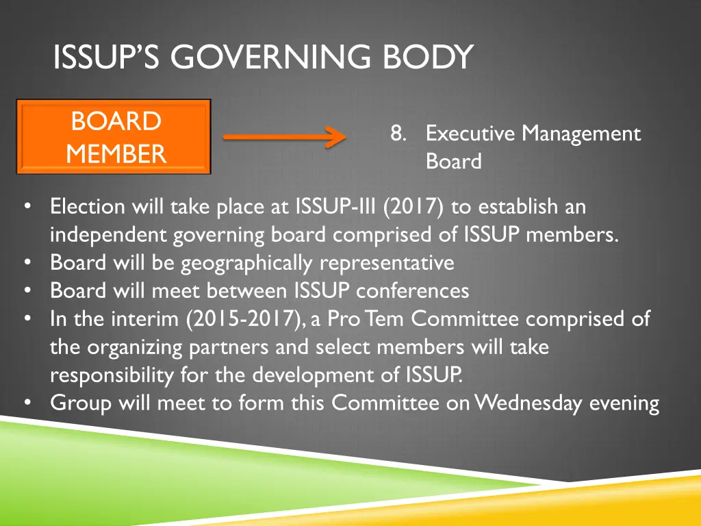 issup s governing body