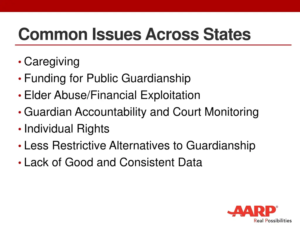 common issues across states
