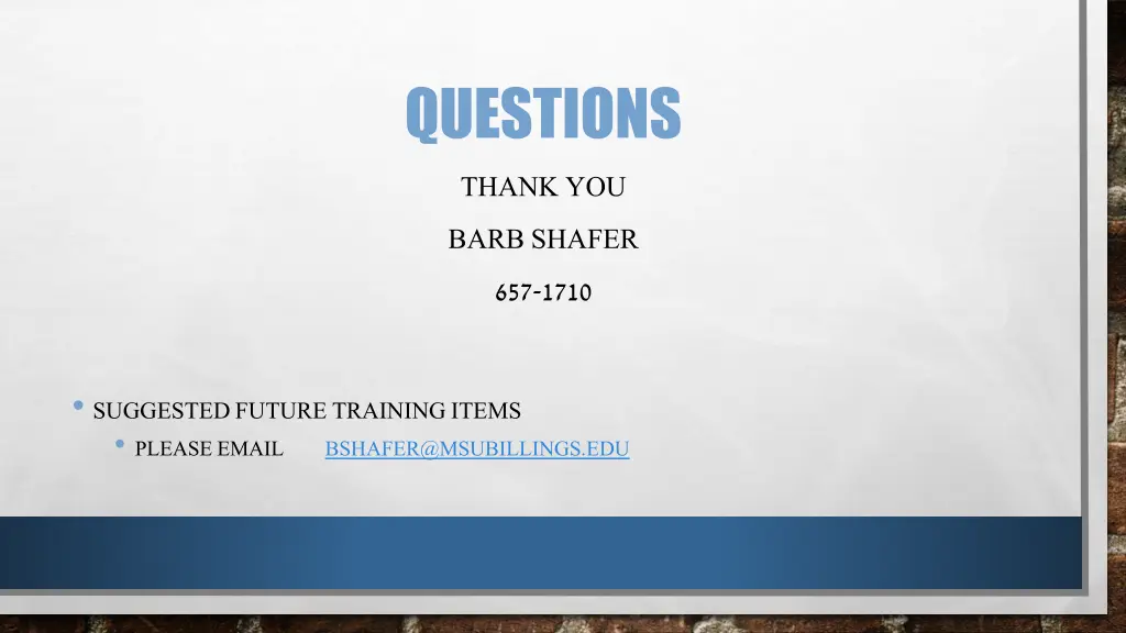 questions
