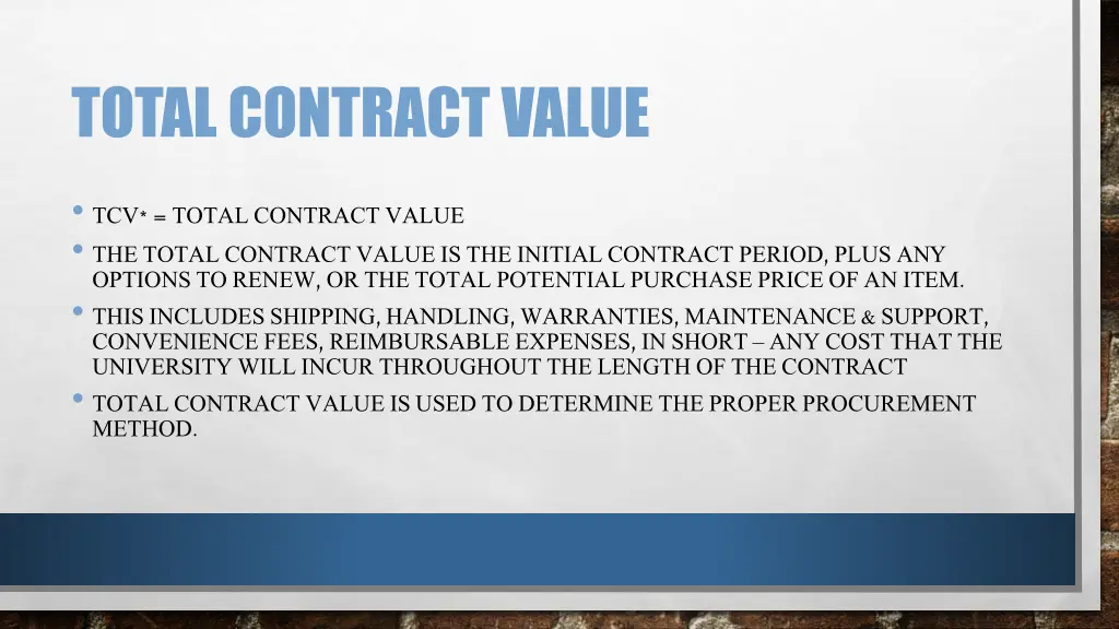 total contract value