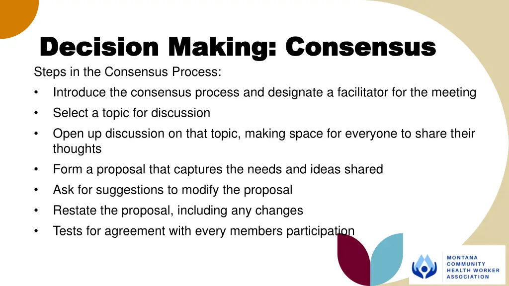decision making consensus decision making