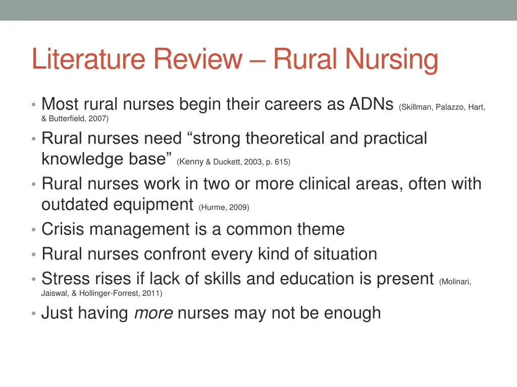 literature review rural nursing