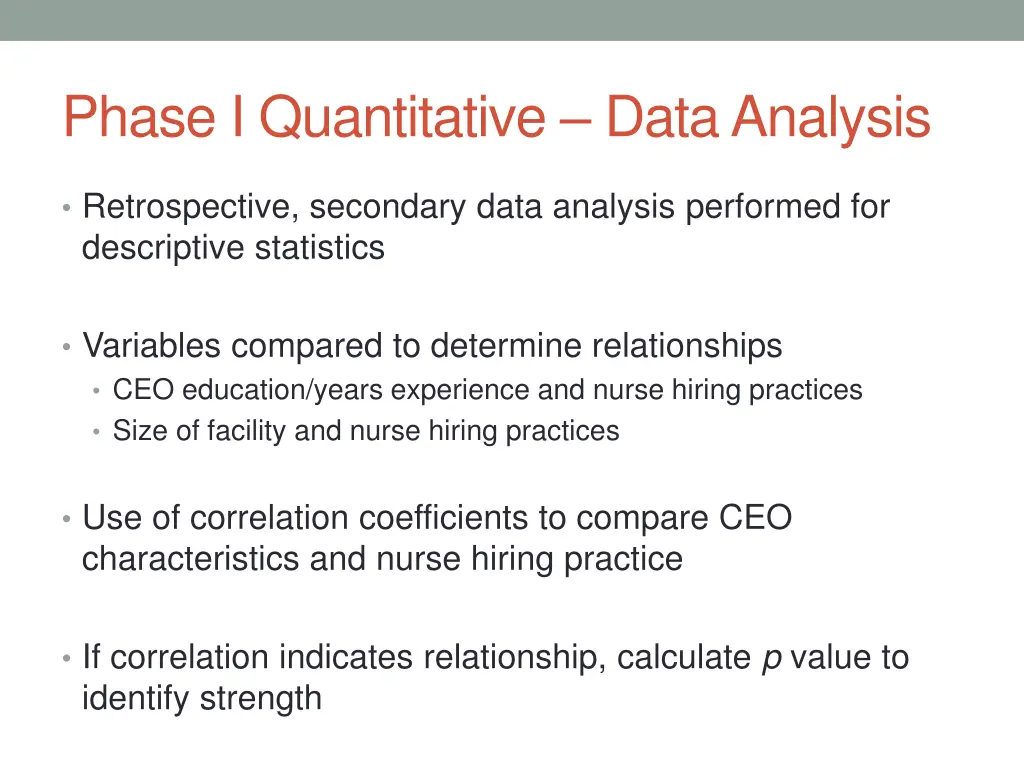 phase i quantitative data analysis