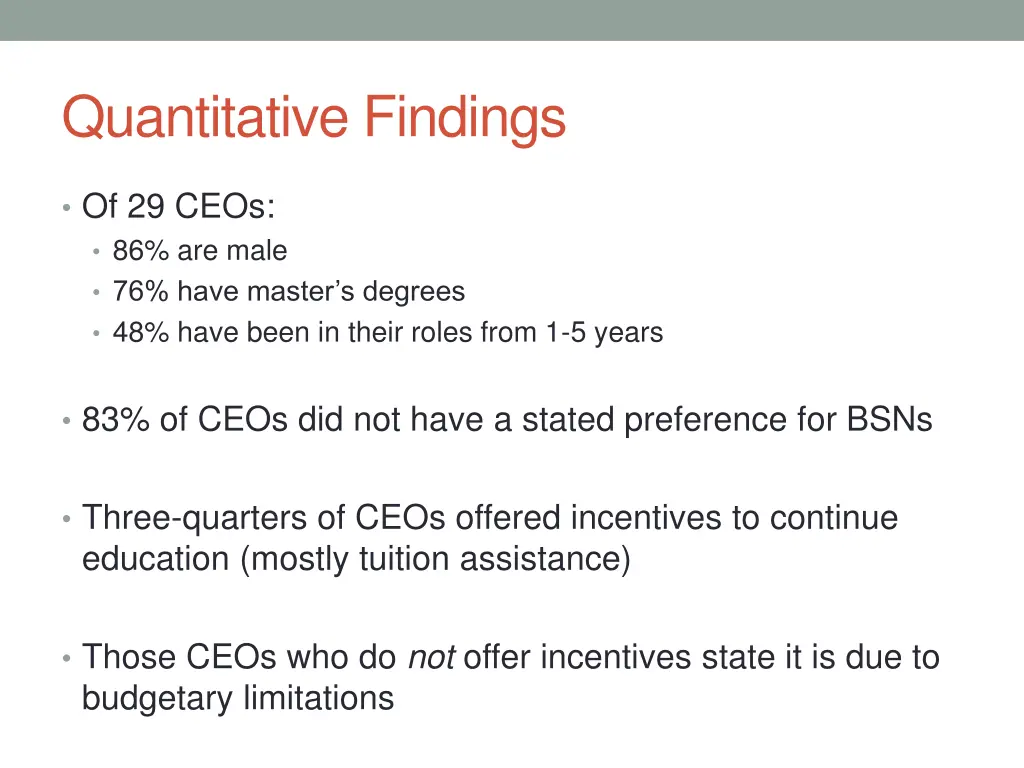 quantitative findings