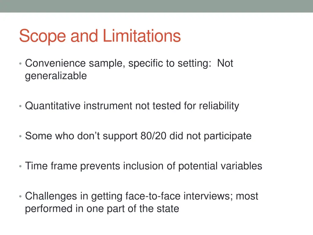 scope and limitations