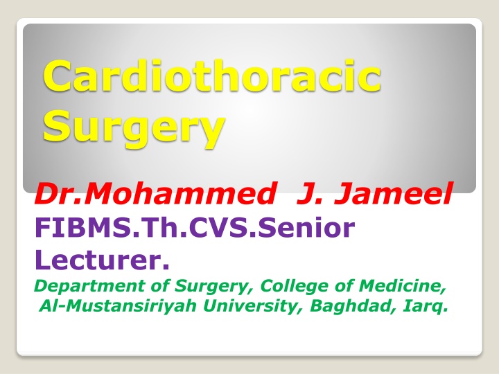 cardiothoracic surgery
