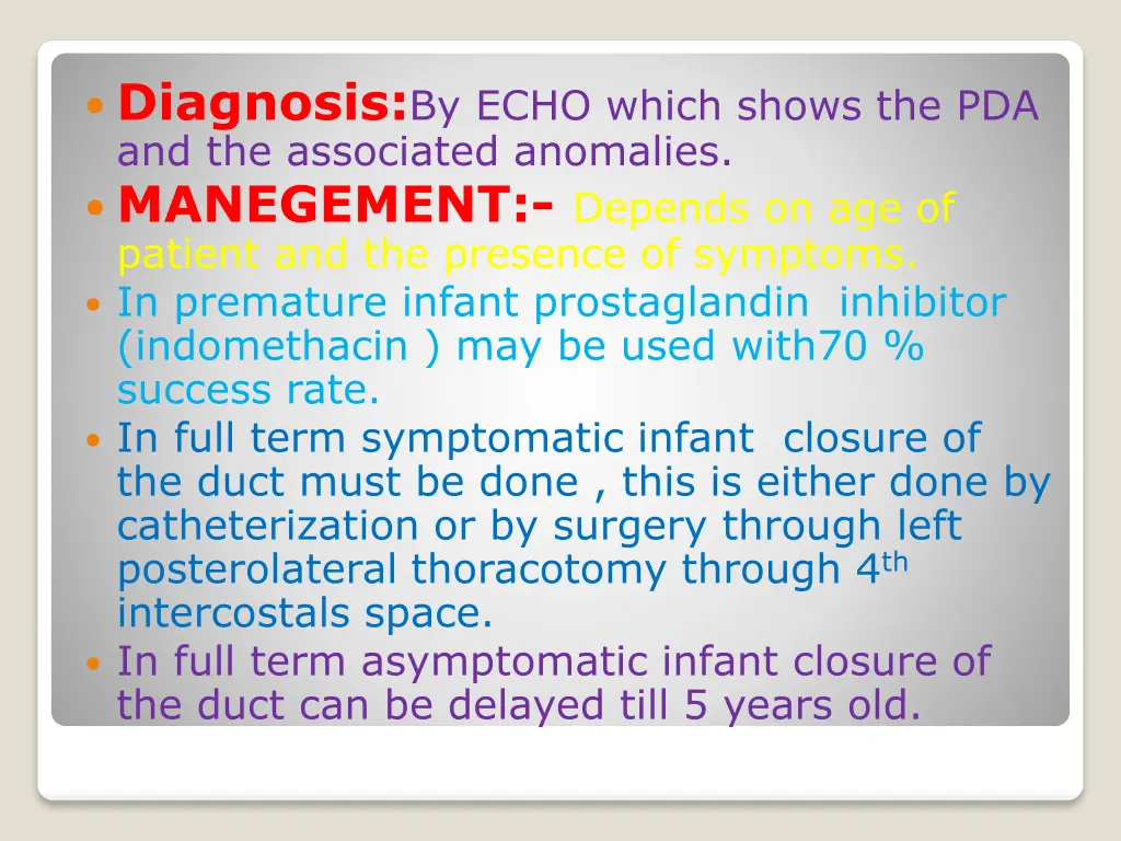 diagnosis by echo which shows