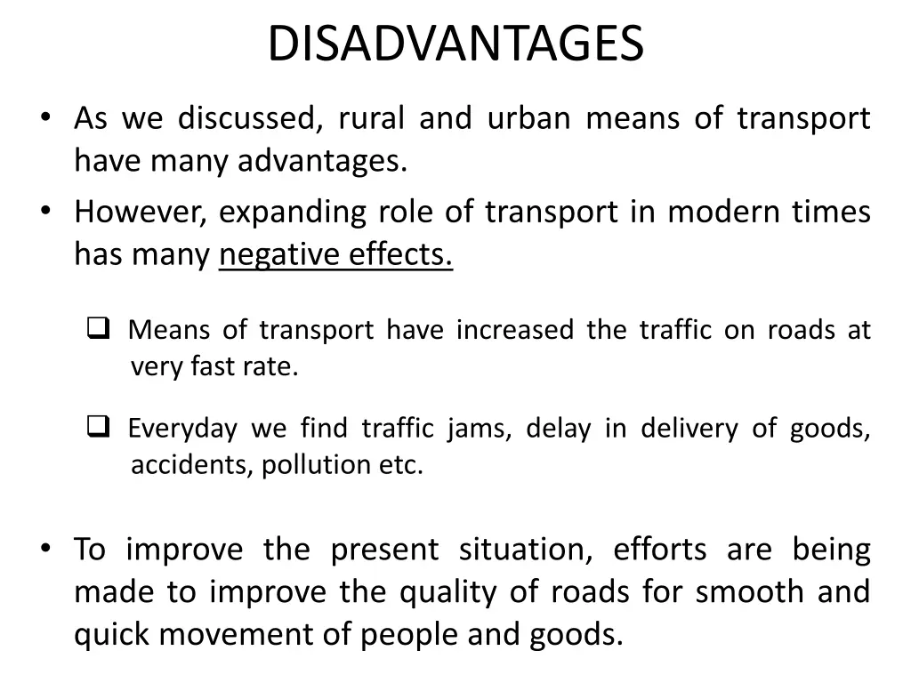 disadvantages