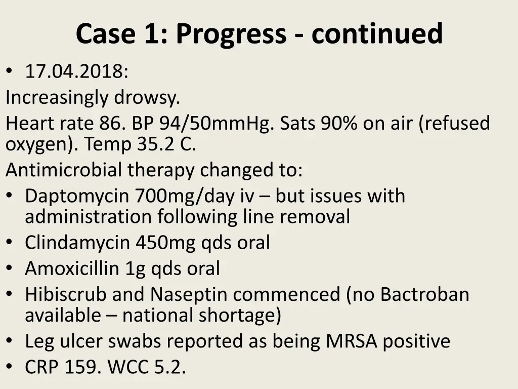case 1 progress continued 17 04 2018 increasingly