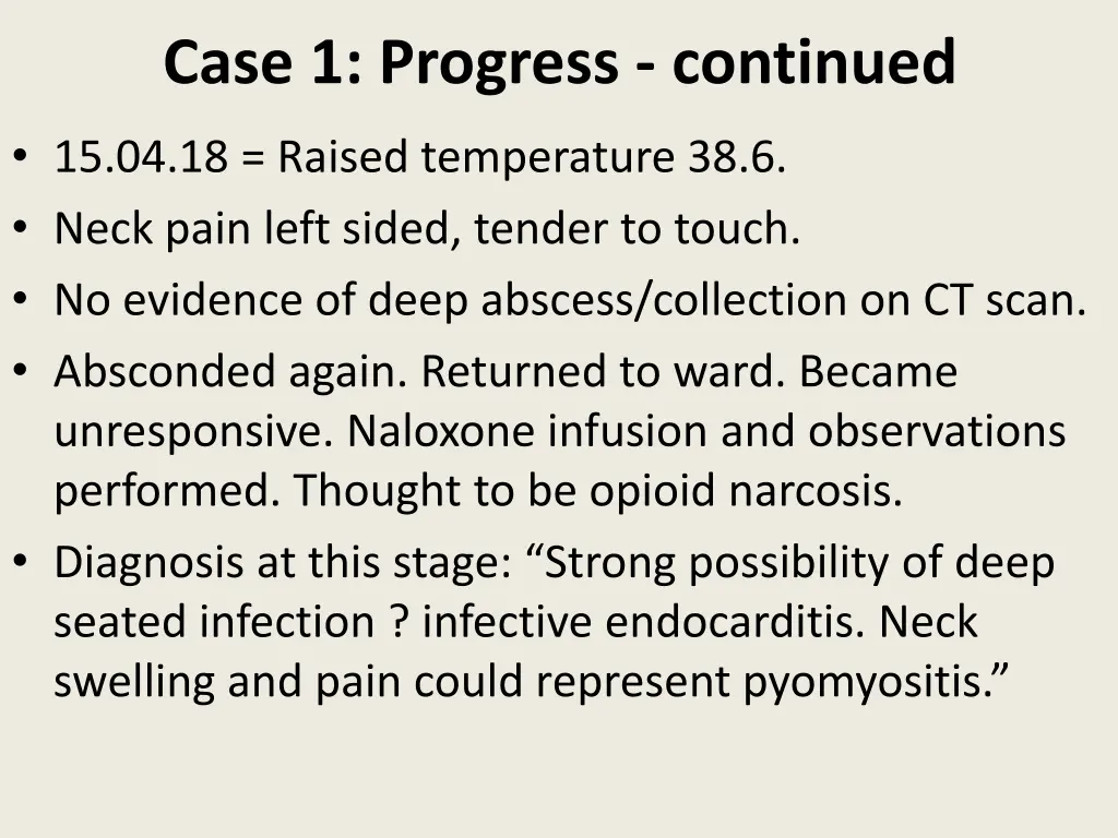 case 1 progress continued