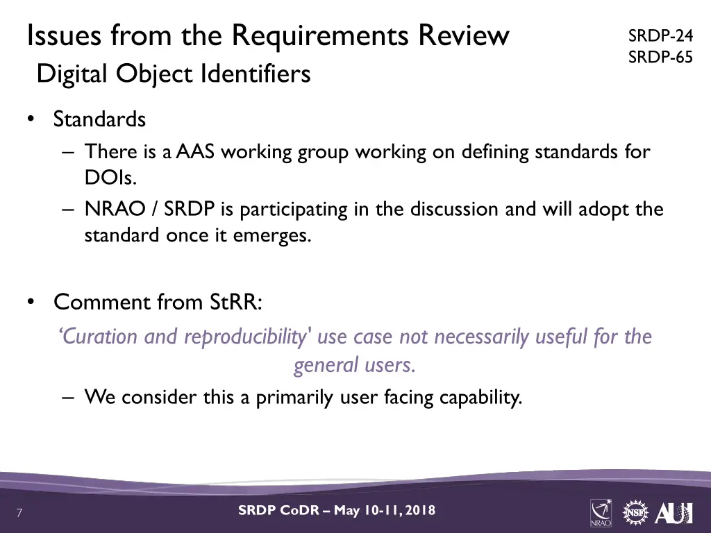issues from the requirements review digital