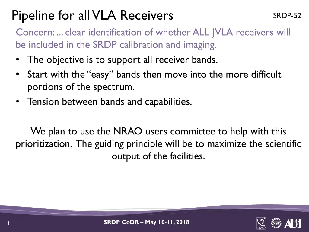 pipeline for all vla receivers concern clear
