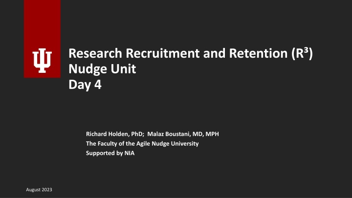 research recruitment and retention r nudge unit