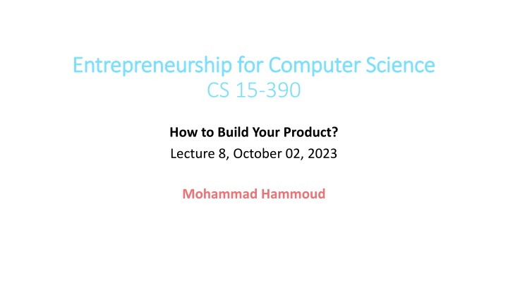 entrepreneurship for computer science