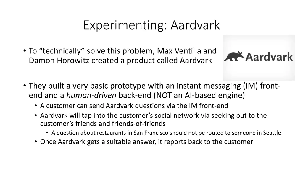 experimenting aardvark 1