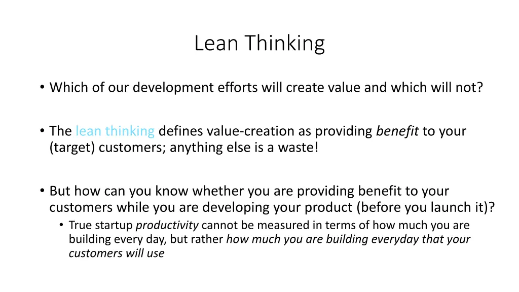 lean thinking